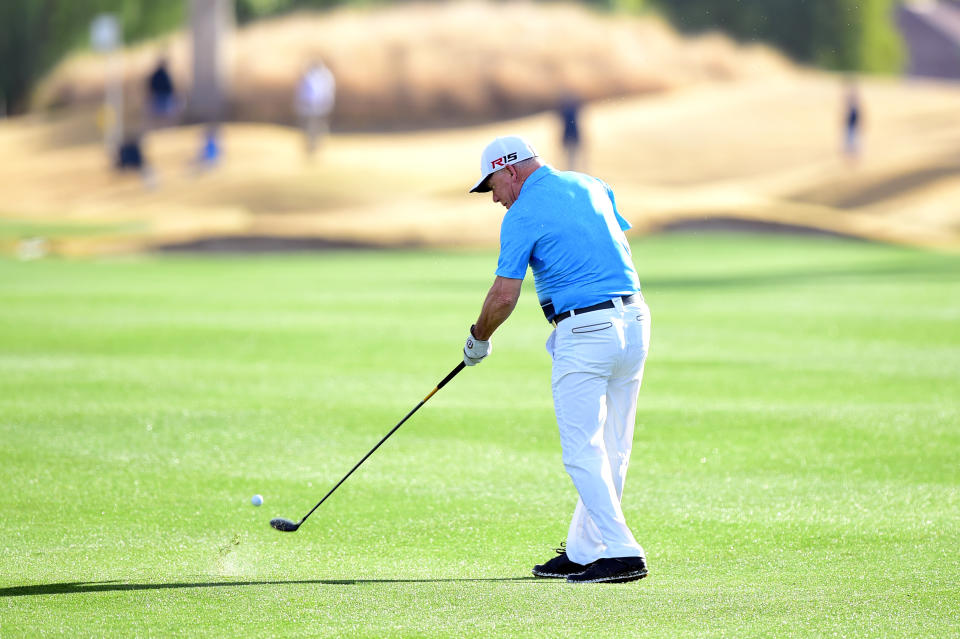 LA QUINTA, CA - JANUARY 21:  Amateur Laurent Hurtubise plays a shot from the fairway on the 12th hole during the first round of the CareerBuilder Challenge In Partnership With The Clinton Foundation on the Jack Nicklaus Tournament course at PGA West on January 21, 2016 in La Quinta, California.  (Photo by Harry How/Getty Images)