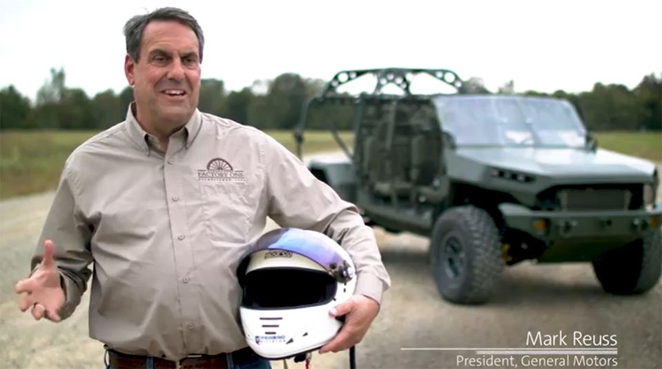 In September 2019, GM President Mark Reuss test drove GM Defense’s Infantry Squad Vehicle at GM Proving Ground in Milford before GM Defense submitted the vehicle to the U.S. Army for evaluation.