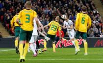 Football - England v Lithuania - UEFA Euro 2016 Qualifying Group E - Wembley Stadium, London, England - 27/3/15 England's Harry Kane scores their fourth goal Action Images via Reuters / Carl Recine Livepic