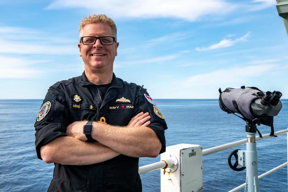 Commander Guillaume Coté, the Commanding Officer of HMCS Harry DeWolf.