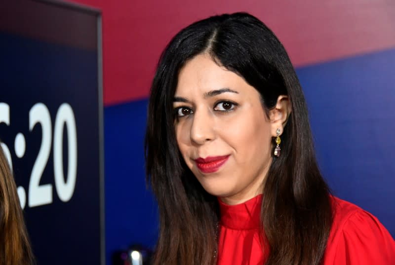 Iranian chess referee Shohreh Bayat looks on during the Women's World Chess Championship in Vladivostok