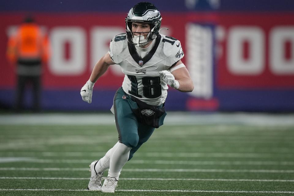 Philadelphia Eagles receiver Britain Covey in action against the New York Giants, Sunday, Jan. 8, 2024, in East Rutherford, N.J. | Bryan Woolston, Associated Press
