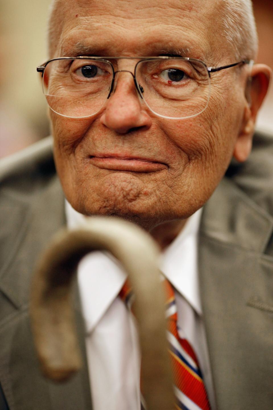 U.S. Rep. John Dingell (D-MI) participates in a news