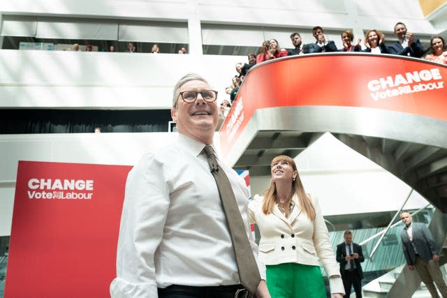 Labour Party leader Sir Keir Starmer and deputy Labour leader Angela Rayner at the Co-op HQ in Manchester