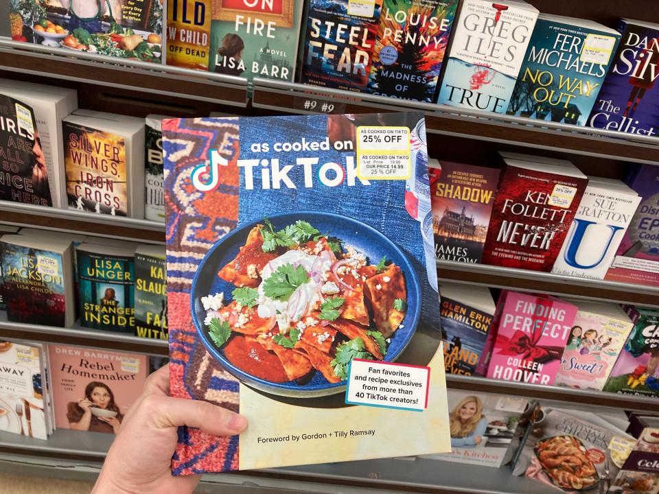 A TikTok cookbook for sale at Kroger.