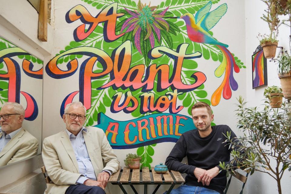 Jeremy and his son, Tommy Corbyn, at National Hemp Service (Matt Writtle)