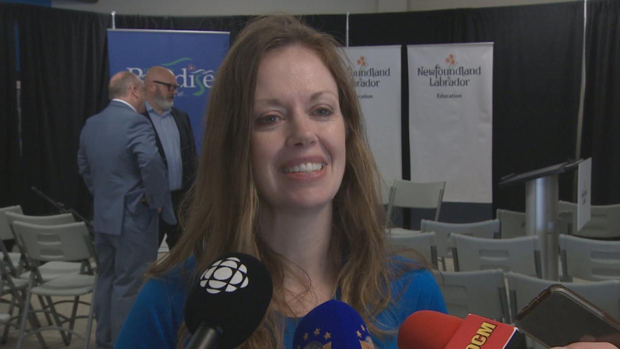 Kayla Quinlan founded the 'Paradise needs a high school' Facebook group last summer, and within weeks thousands of supporters had joined.  (Mike Simms/CBC - image credit)