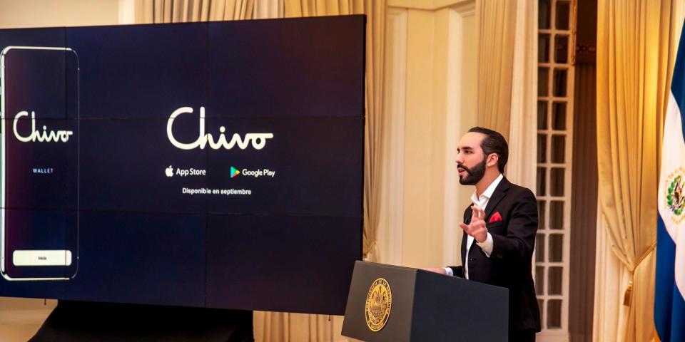 El Salvador's President Nayib Bukele addresses the nation during a live broadcast to speak about his bitcoin legal tender plan, at the Presidential House in San Salvador, El Salvador June 24, 2021