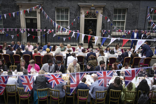 LONDON, ENGLAND - MAY 07: Prime Minister Rishi Sunak hosts a lunch in Downing Street to celebrate the coronation of King Charles III and Queen Camilla on May 07, 2023 in London, England. Dignitaries and guests will include the First Lady of the United States of America, Dr. Jill Biden. (Photo by Christopher Furlong/Getty Images)