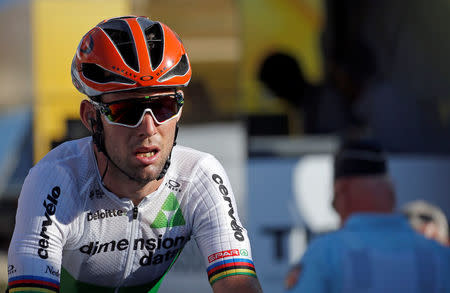 Cycling - Tour de France - The 108.5-km Stage 11 from Albertville to La Rosiere Espace San Bernardo - July 18, 2018 - Dimension Data rider Mark Cavendish of Britain finishes. REUTERS/Stephane Mahe