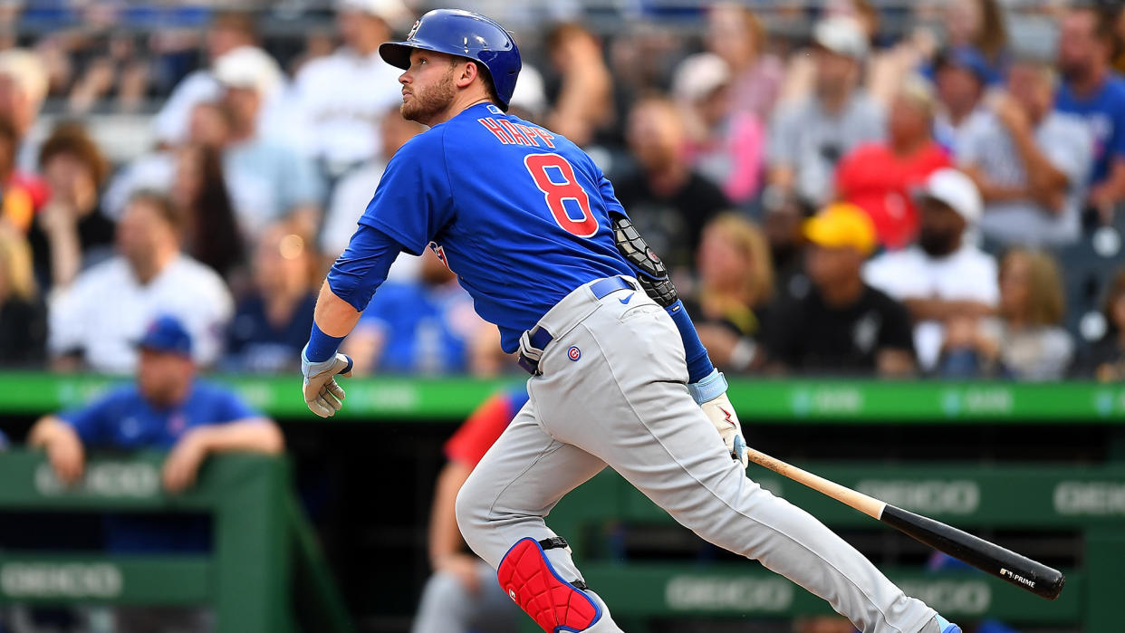 Switch-hitting Ian Happ would bring a lot of versatility to the Blue Jays. (Photo by Joe Sargent/Getty Images)