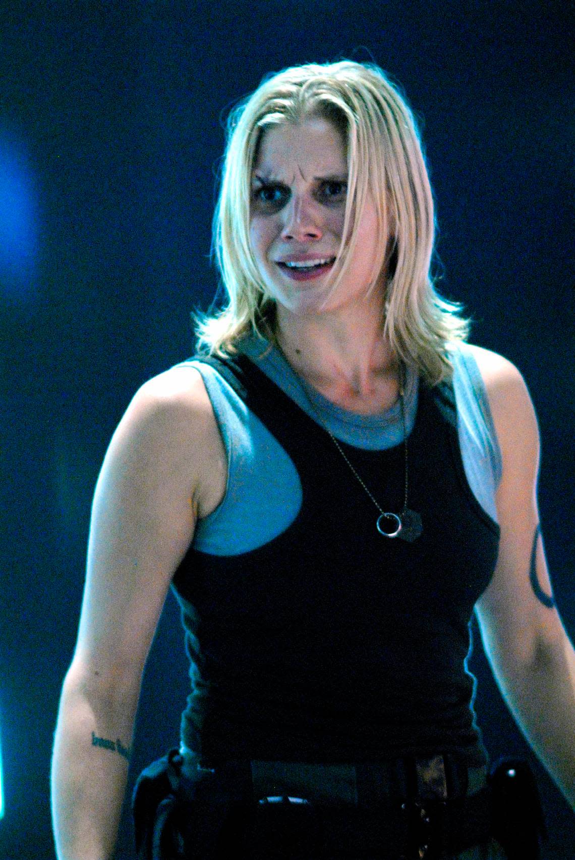 Katee Sackhoff is shown in a scene from “Battlestar Galactica.”
