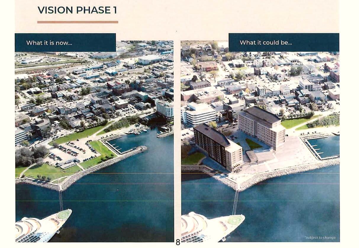 Doucet Developments says construction is expected to start next year on two apartment towers on Cape Breton Regional Municipality's downtown waterfront in Sydney, N.S. (Doucet Developments Ltd. - image credit)