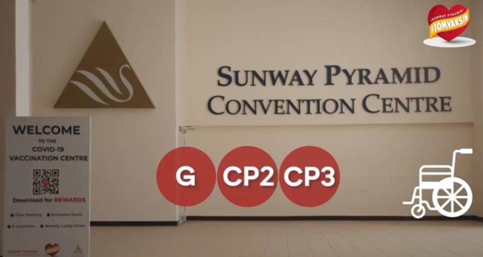 Sunway Pyramid Convention Centre will host the vaccination of 1.8 million living in Petaling Jaya, Shah Alam and Subang Jaya. — Screengrab via Facebook/SunwayPyramid