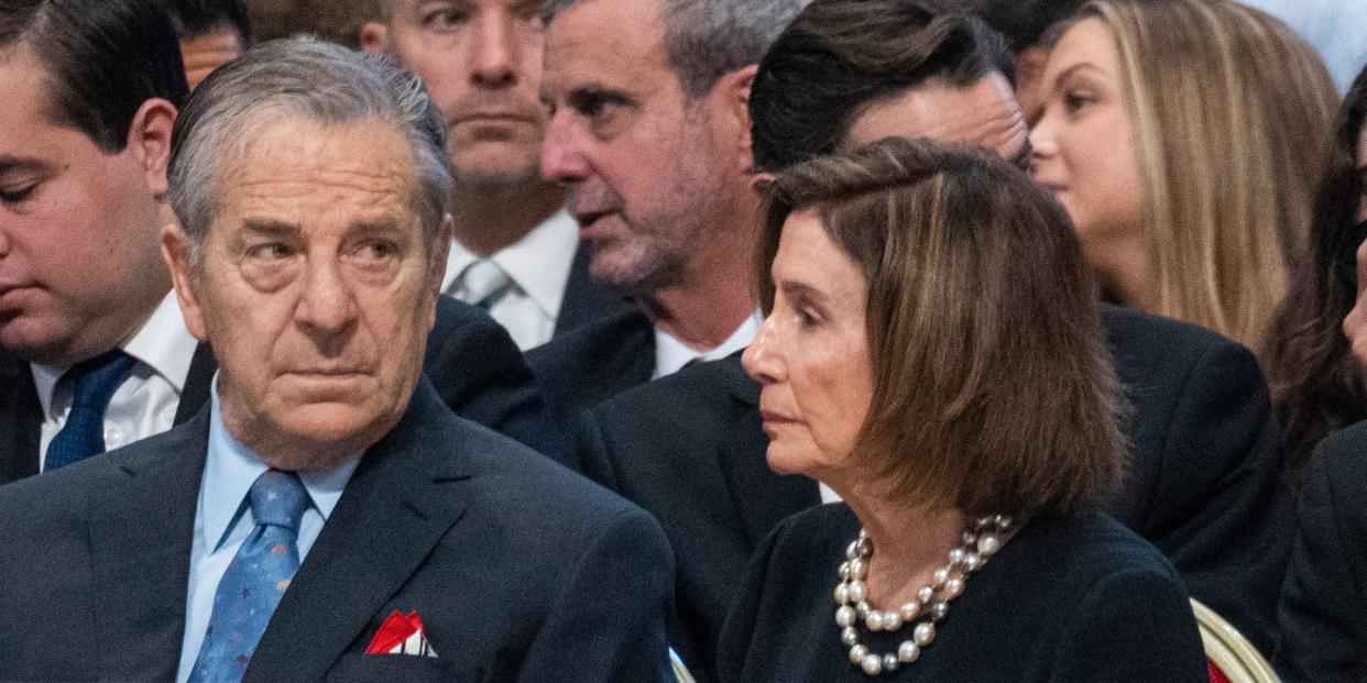 U.S. House Speaker, Nancy Pelosi, with her husband Paul Pelosi, attend a Holy Mass for the Solemnity of Saints Peter and Paul lead by Pope Francis in St. Peter's Basilica. (Stefano Costantino/SOPA Images/LightRocket via Getty Images)