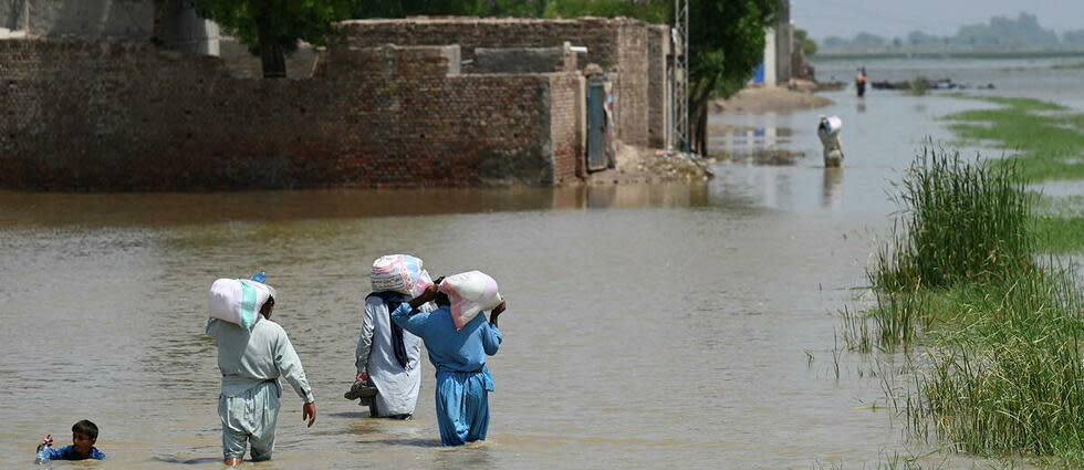 Les inondations historiques au Pakistan, dues aux pluies de mousson, ont submergé un tiers du pays et causé la mort de plus de 1 000 personnes.    - Credit:AAMIR QURESHI / AFP