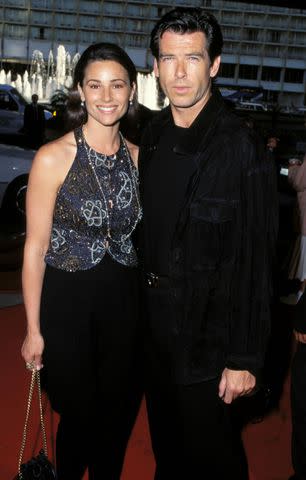 <p>SGranitz/WireImage</p> Keely Shaye Smith and Pierce Brosnan in 1995