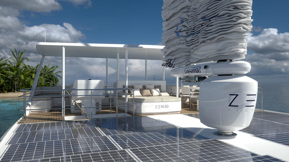 The solar roof converts into a giant upper deck. - Credit: Zero Emission Nautic