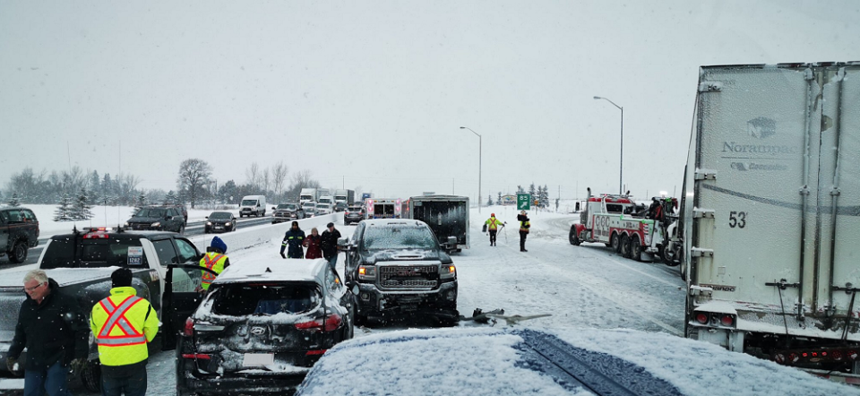 400 NB closure accident