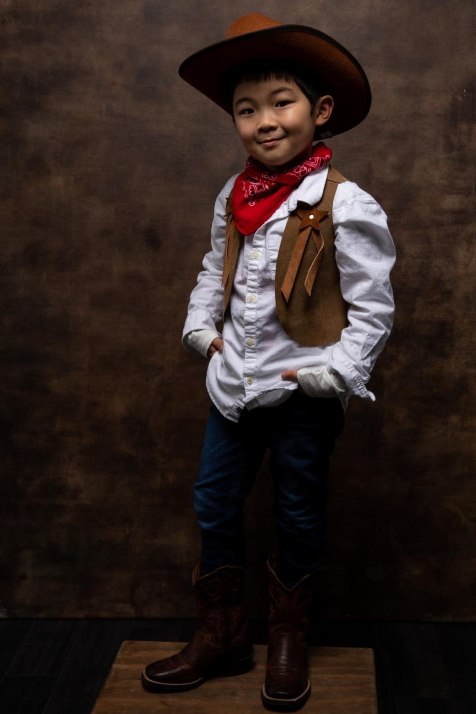 Alan Kim at Sundance in 2020, dressed in cowboy gear.