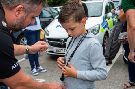 Oscar and Charlie were given their very own warrant cards as a memento of their shift (West Midlands Police)