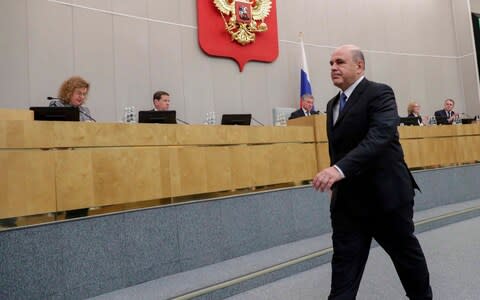Mikhail Mishustin was tapped for the post by Mr Putin - Credit: The State Duma, The Federal Assembly of The Russian Federation via AP