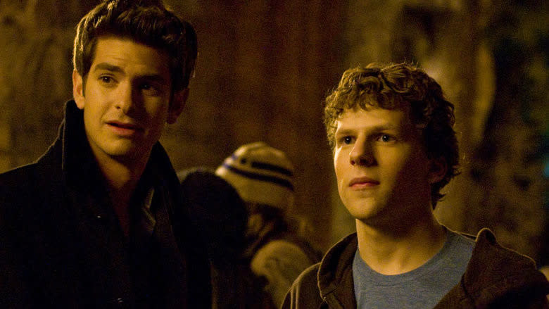 Andrew Garfield and Jesse Eisenberg in 'The Social Network'. (Credit: Columbia Pictures)