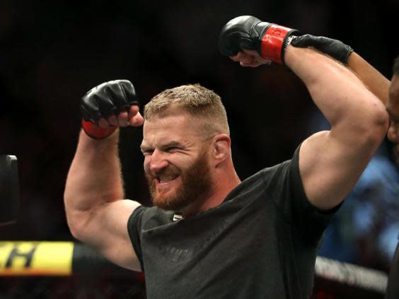 Jan Blachowicz celebrates defeating Luke Rockhold (Getty)