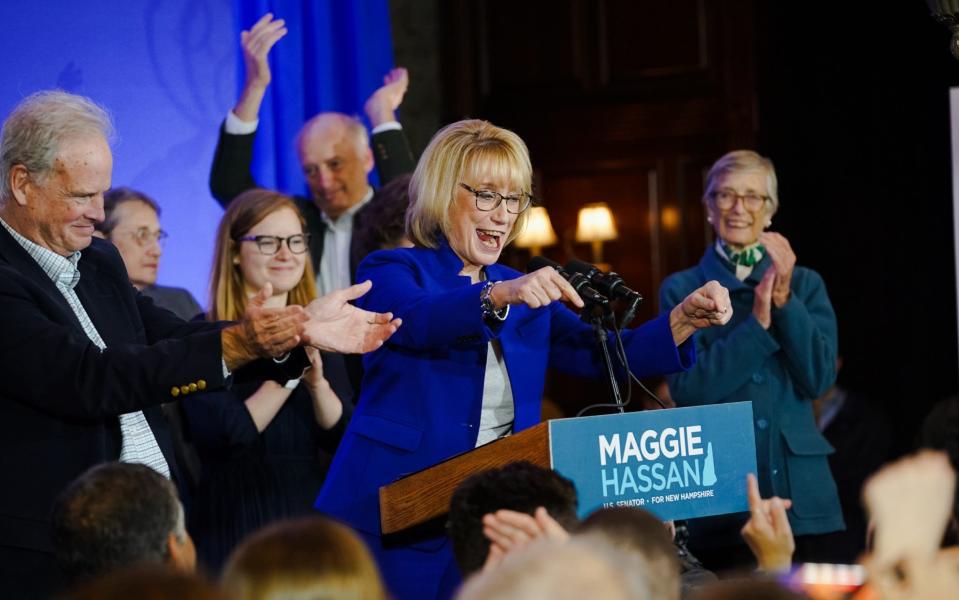 Democratic Senator Maggie Hassan Holds Election Night Gathering In Manchester, New Hampshire - Sophie Park/Getty Images