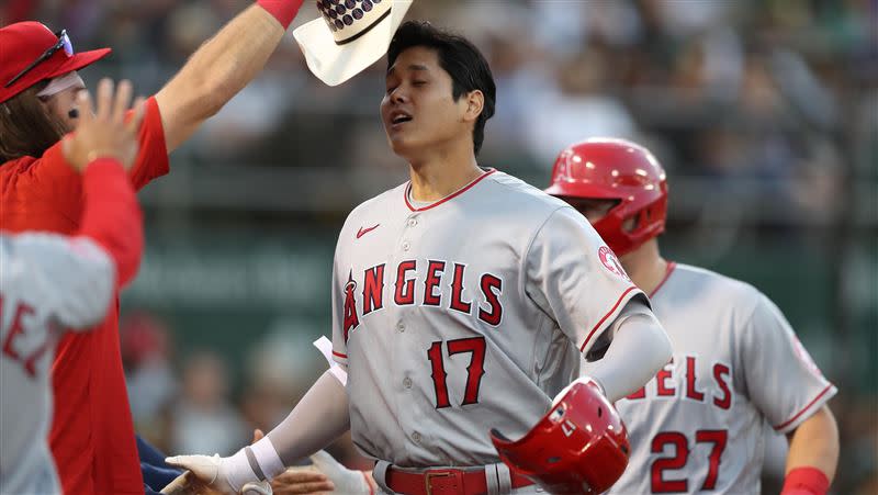 大谷翔平敲出雙安，率領天使止敗。（圖／翻攝自天使推特）