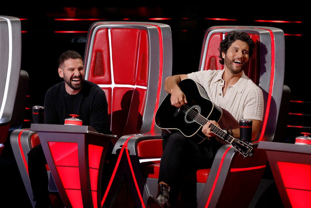 Musical duo Dan + Shay, Dan Smyers, right, and Shay Mooney are enjoying their first season as coaches on NBC's "The Voice."
