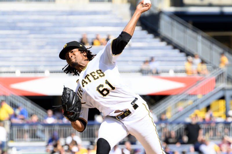 Pittsburgh Pirates relief pitcher Jose Hernandez did not allow a hit or a run in the ninth inning to earn his first save of the season against the Miami Marlins on Thursday in Miami. File Photo by Archie Carpenter/UPI