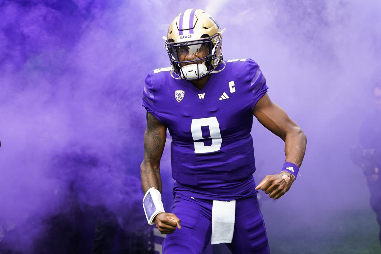 Washington quarterback Michael Penix Jr. is our pick for the midseason Heisman He's the obvious choice for a reason. (AP Photo/Lindsey Wasson)