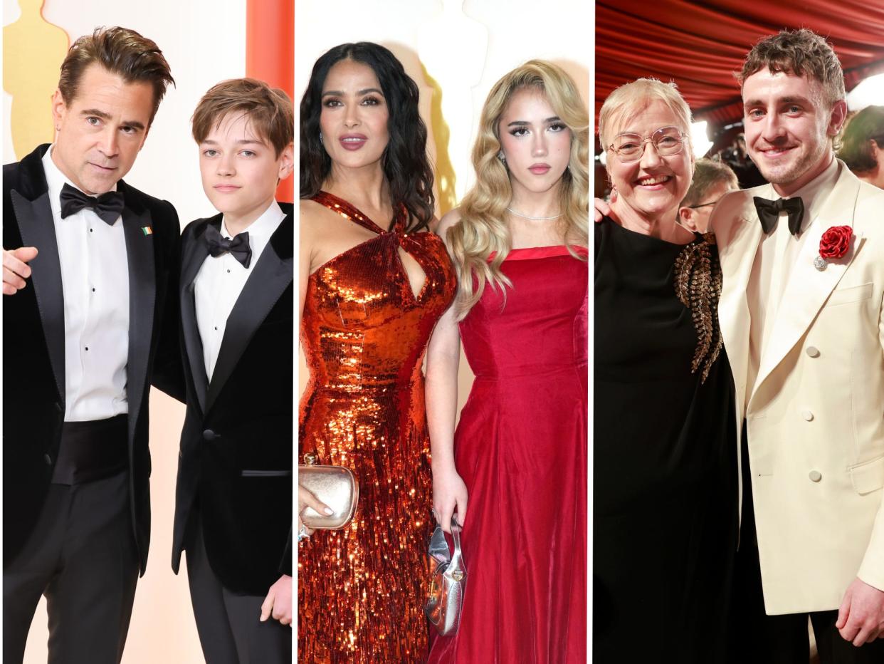 Colin Farrell, Salma Hayek, and Paul Mescal all brought family members to the 2023 Academy Awards on Sunday.