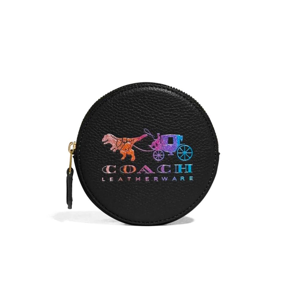 Coach Round Coin Case With Rexy And Carriage