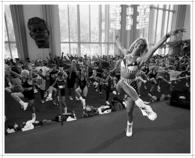 Judi Sheppard Missett, the founder of Jazzercise, leads a class