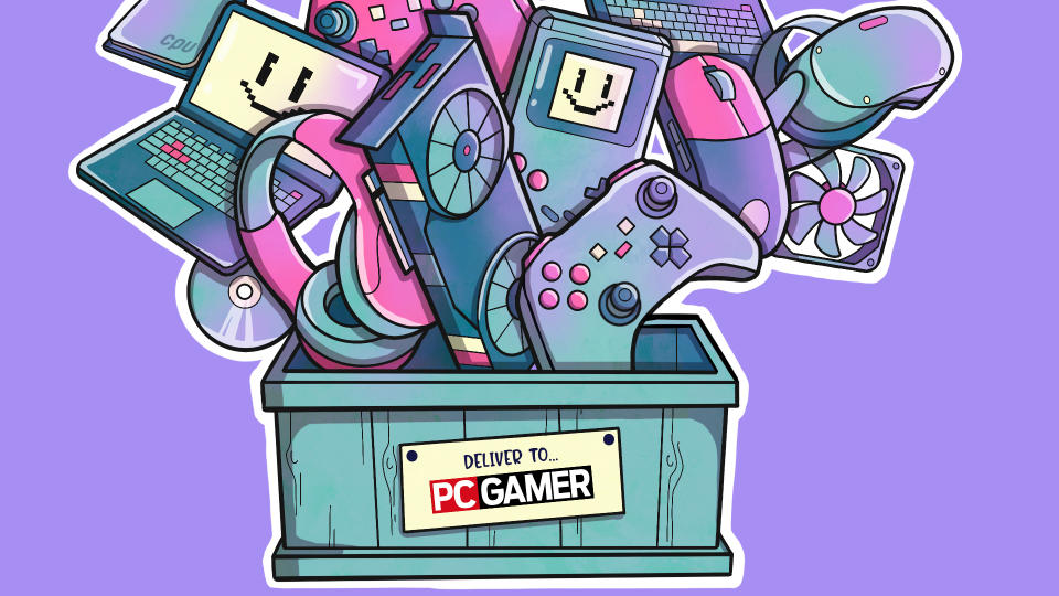  PC Gamer new products box illustration. 