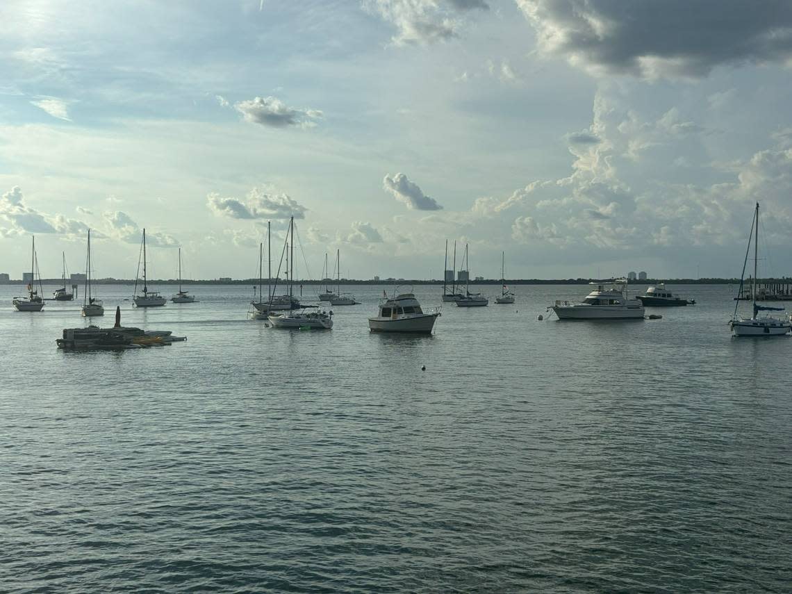 Boats anchored in Sunset Harbour on Wednesday, Aug. 7, 2024.