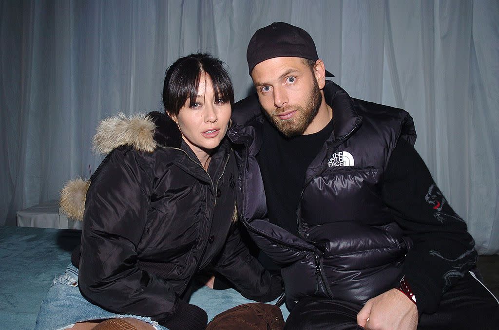 Shannen Doherty and Rick Salomon during 2005 Park City - Motorola Late Night Lounge Sponsored by Motorola and Splinter Cell Chaos Theory at Motorola Lodge in Park City, Utah, United States.