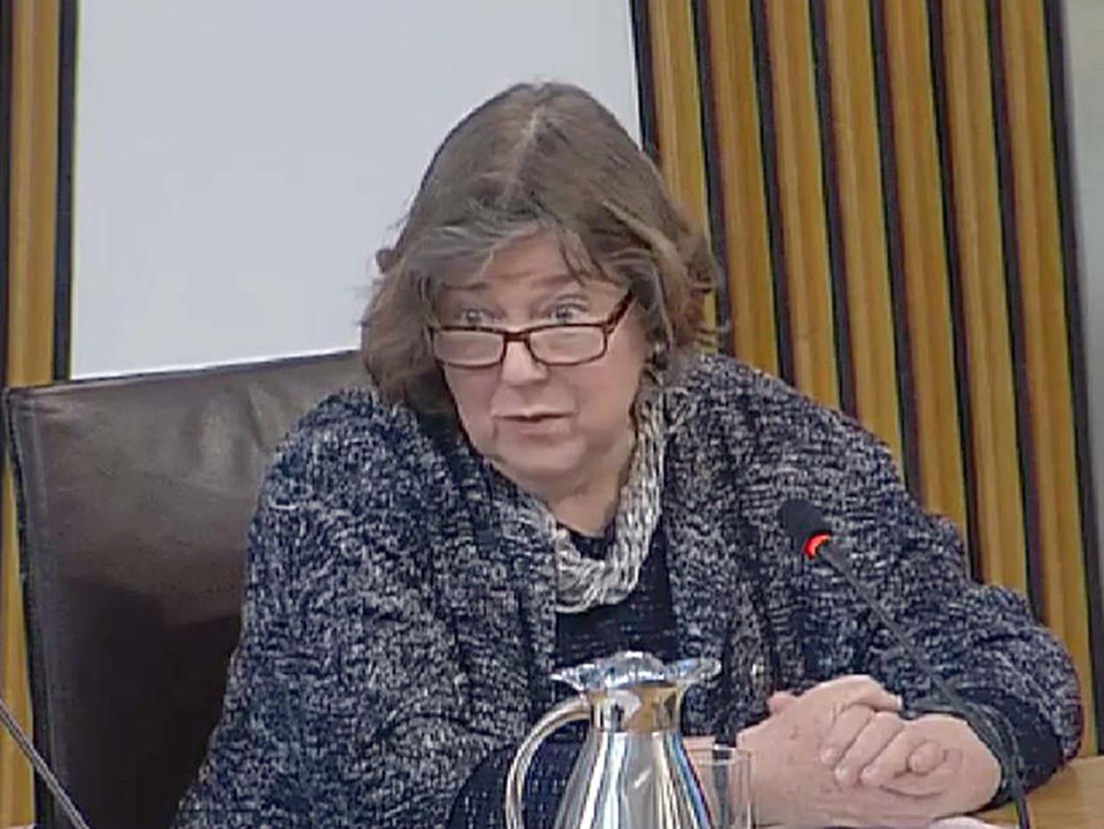 Screengrab of Professor June Andrews giving evidence to the Scottish Parliament's audit committee in Edinburgh on where she said a coronavirus pandemic would be "quite useful" as it would take out hospital bed blockers: Scottish Parliament