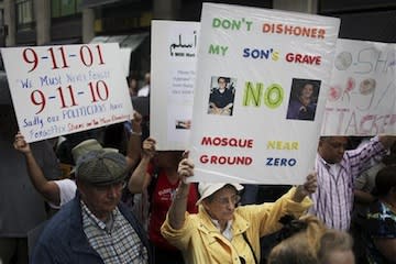 protesters near ground zero