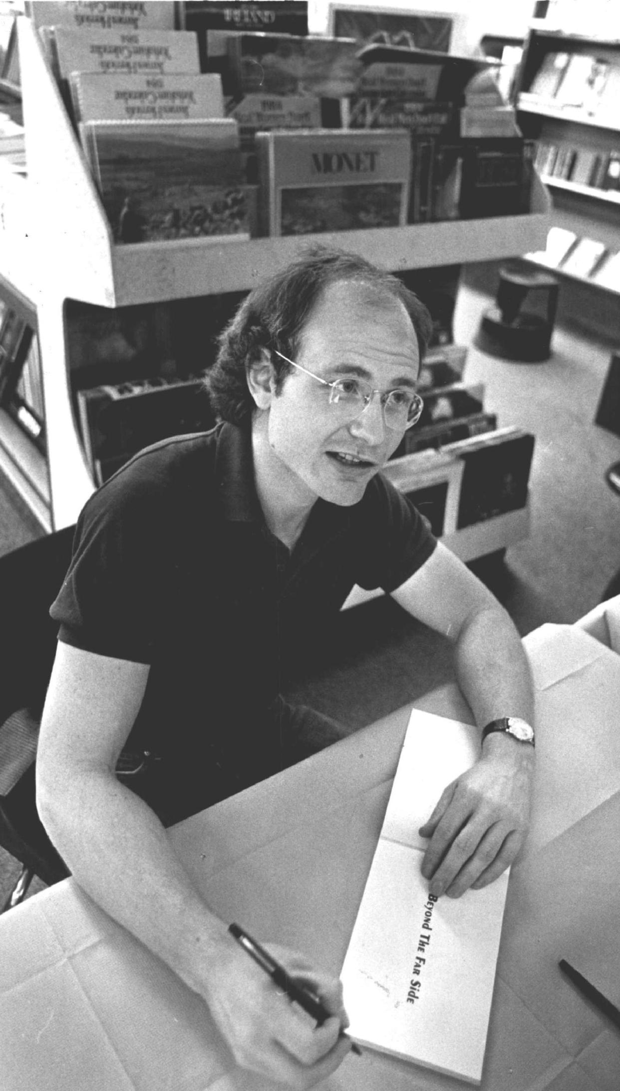 Cartoonist Gary Larson (pictured in the '80s) is sharing The Far Side online. (Photo: Glen Martin/The Denver Post via Getty Images)