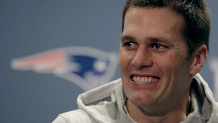 Tom Brady will play in his seventh Super Bowl on Sunday. (AP)