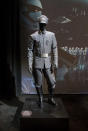 <p>Bookending the pavilion were sections dedicated to the Resistance and First Order. The latter side included a Stormtrooper helmet and blaster, as well as this officer uniform. (Disney Parks/Joshua Sudock) </p>