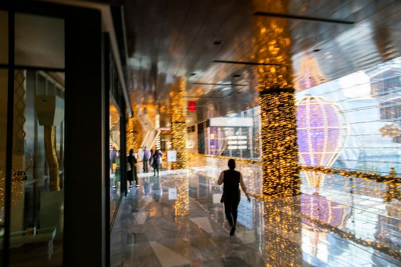 People visit at the shops at Hudson Yards during early opening for the Black Friday sales in Manhattan, New York