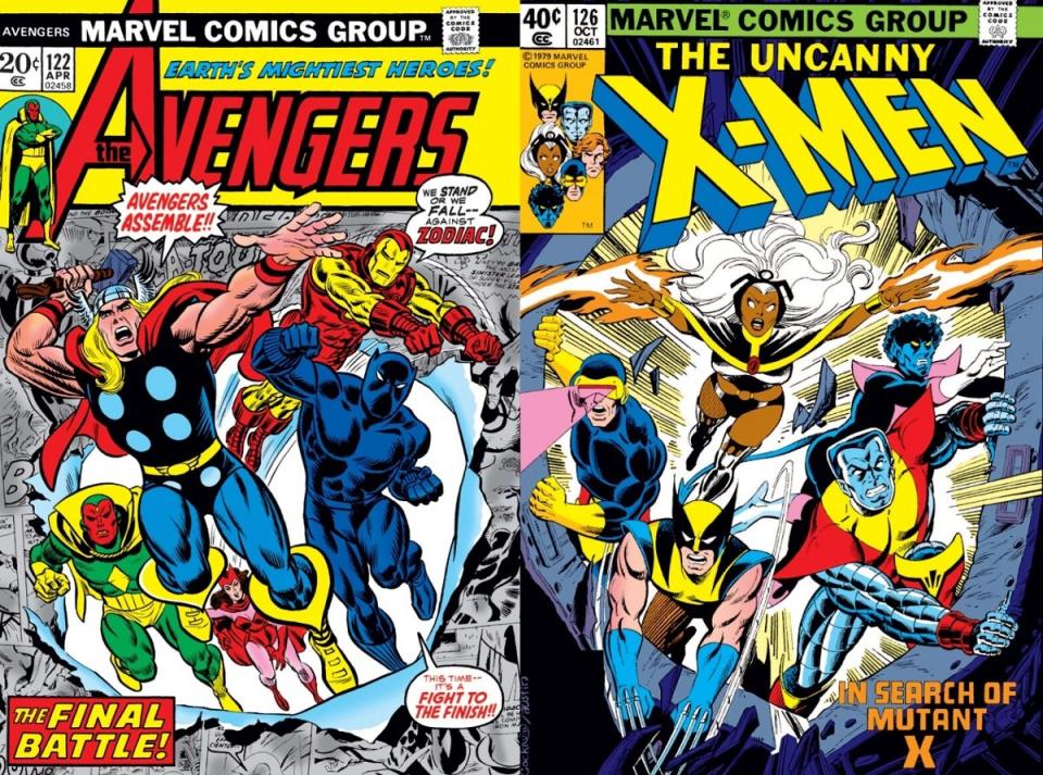 1970s issues of the Avengers and the Uncanny X-Men.