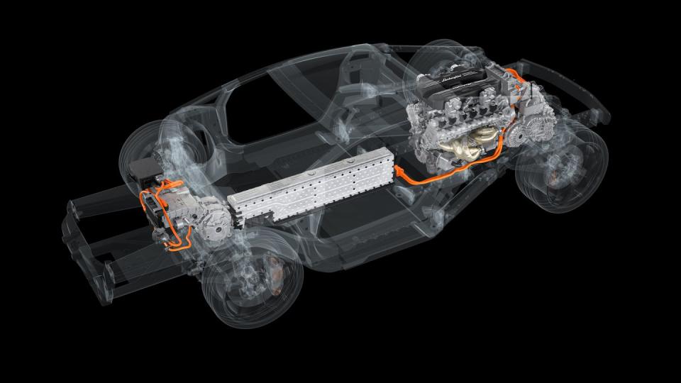 lamborghini l545 v12 engine hybrid diagram