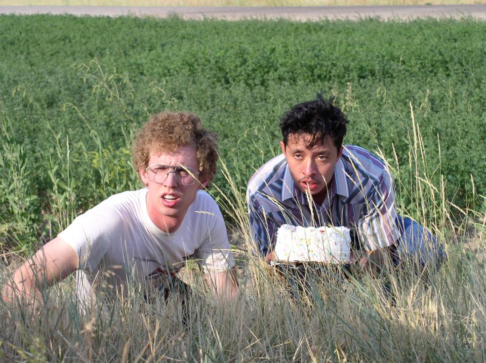 Jon Heder (Napoleon Dynamite), Efren Ramirez (Pedro) in “Napoleon Dynamite.” | Access Films