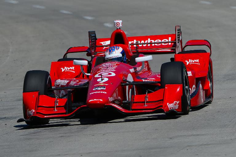 Scott Dixon of New Zealand driver of the #9 Target Chip Ganassi Racing Chevrolet Dallara during the Verizon IndyCar Series Toyota Grand Prix of Long Beach on April 19, 2015