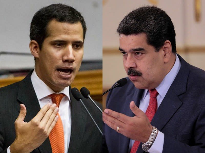委內瑞拉總統鬧雙包，事態後續發展難料。左圖為35歲的國民議會主席瓜伊多，右圖為委內瑞拉總統馬杜洛。（左圖取自twitter.com/jguaido，右圖取自twitter.com/NicolasMaduro）